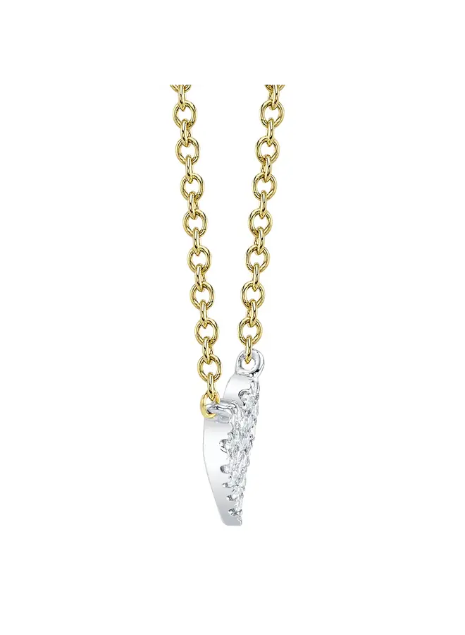 14K 2 Tone WY Diamond Pave Heart Necklace (0.05ct)