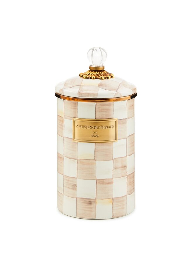 Mocha Check Kitchen Canister - Large