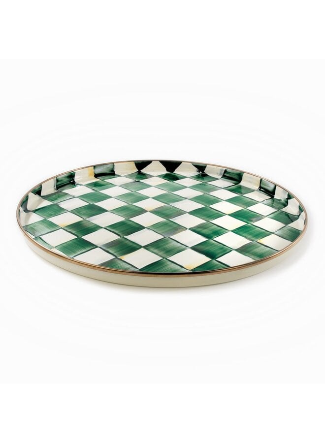 Emerald Check Round Tray