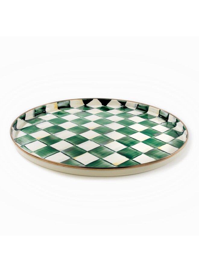 Emerald Check Round Tray
