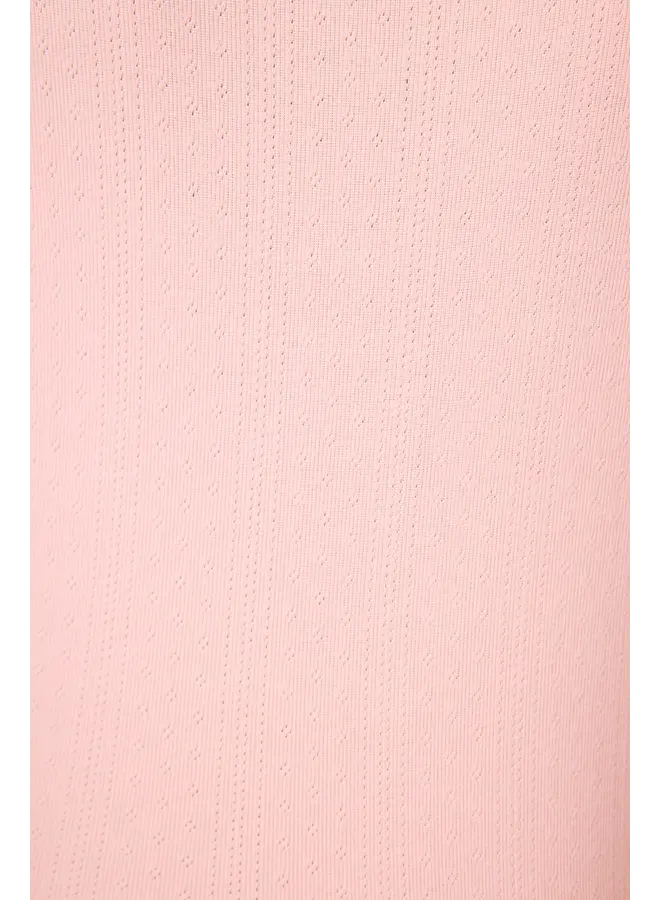 Stay Wild Pointelle Fitted Long Sleeve Top -