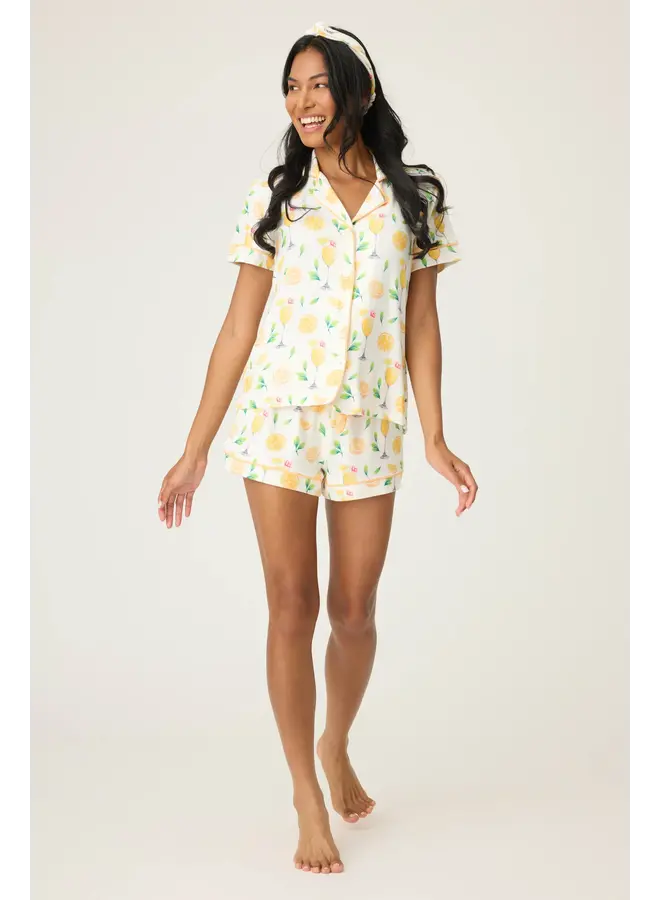 Mimosa Me Drink Print 3-piece PJ Short Set -