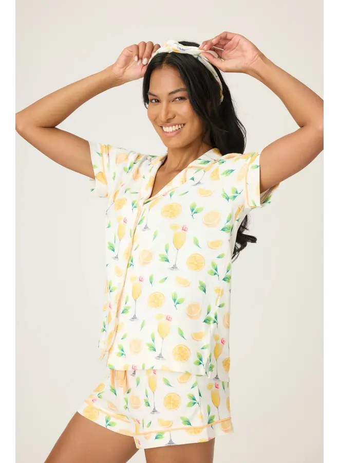 Mimosa Me Drink Print 3-piece PJ Short Set -