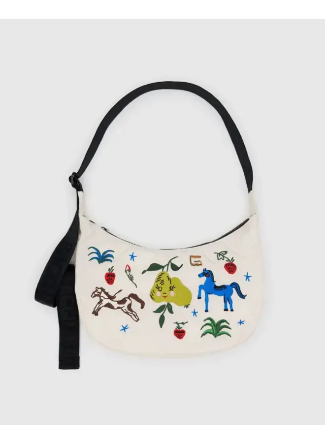 Medium Nylon Crescent Bag -