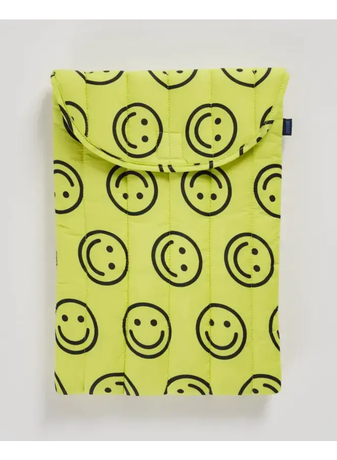 Puffy Laptop Sleeve 16" - Yellow Smiley