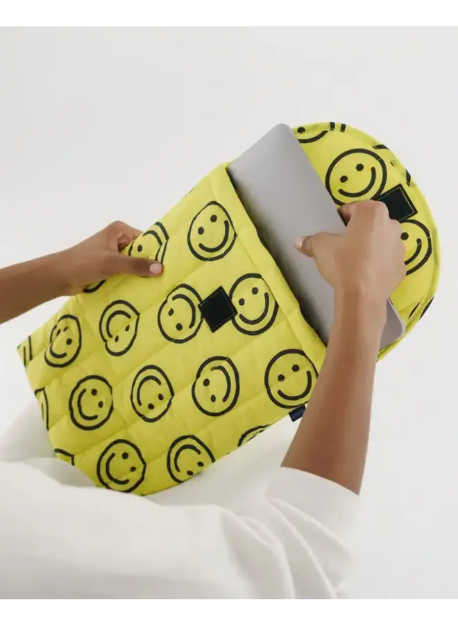 Puffy Laptop Sleeve 16" - Yellow Smiley