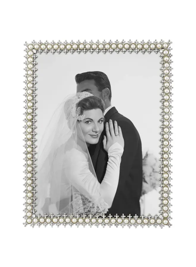 Silver Crystal & Pearl 8"x10" Frame