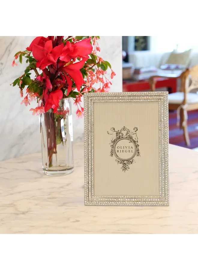 Silver Classic Crystal Pavé 5" x 7" Frame
