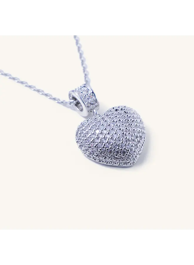 Grace Heart Adjustable Necklace - Silver