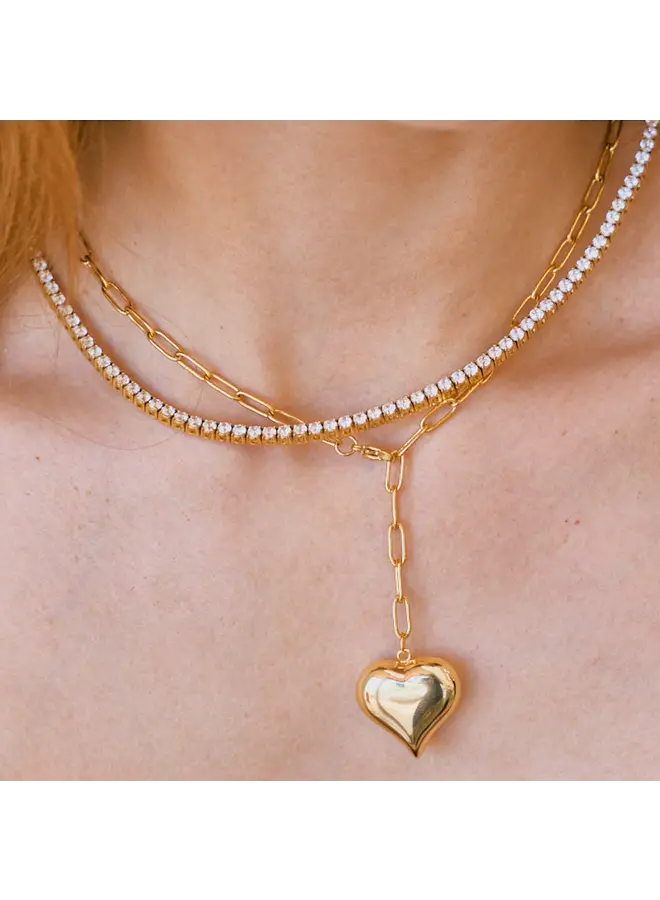 Bubble Heart Necklace - Gold