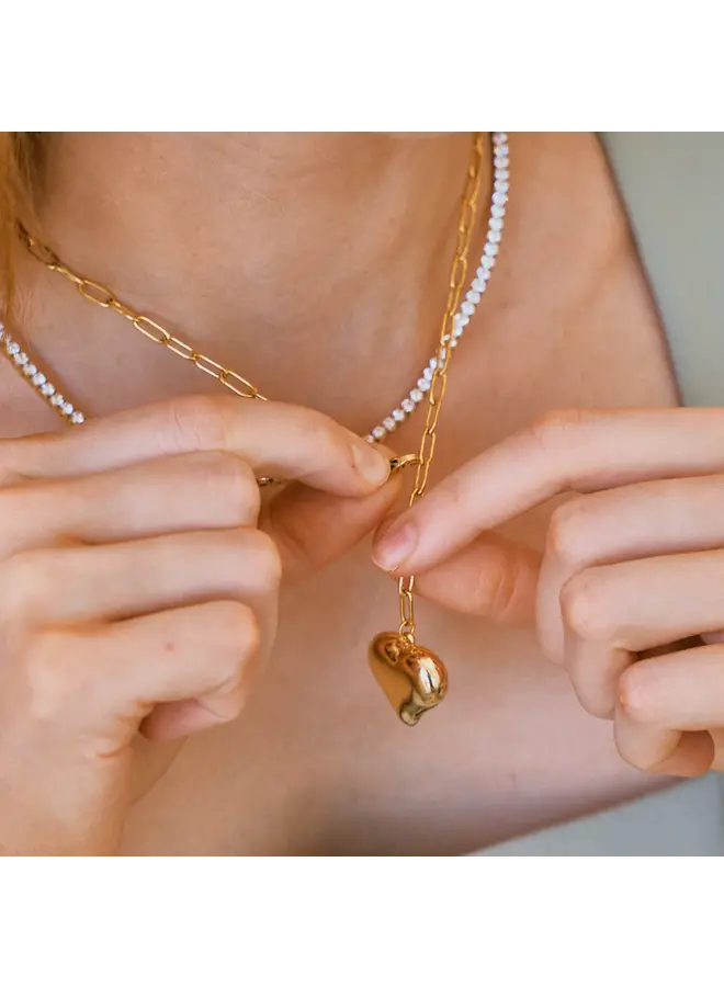 Bubble Heart Necklace - Gold