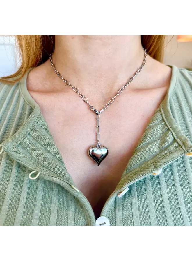 Bubble Heart Necklace - Silver