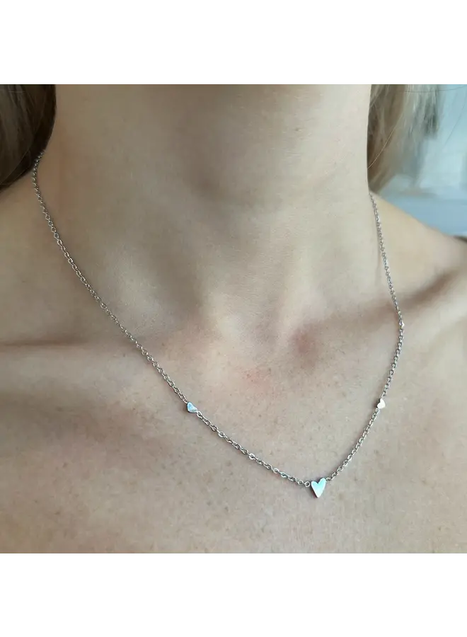 Alice Triple Heart Necklace - Silver