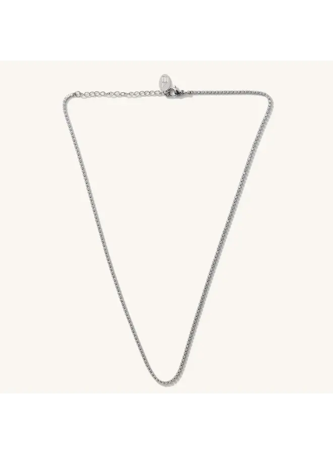 Micro Tennis Necklace (Waterproof) - Silver