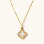 White Crystal Flora Adjustable Necklace - Gold