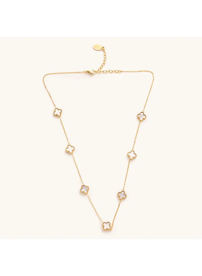 White Shell Flora Adjustable Necklace - Gold