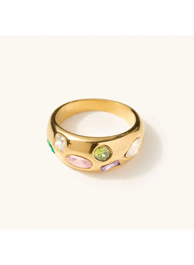 Lizzy Multi Gem Chunky Ring -