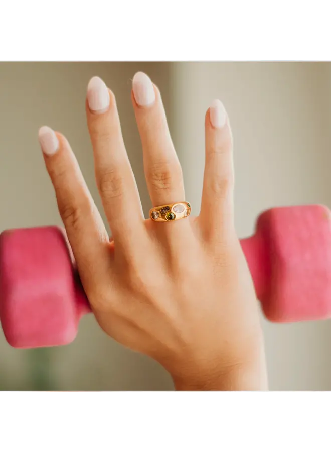 Lizzy Multi Gem Chunky Ring -