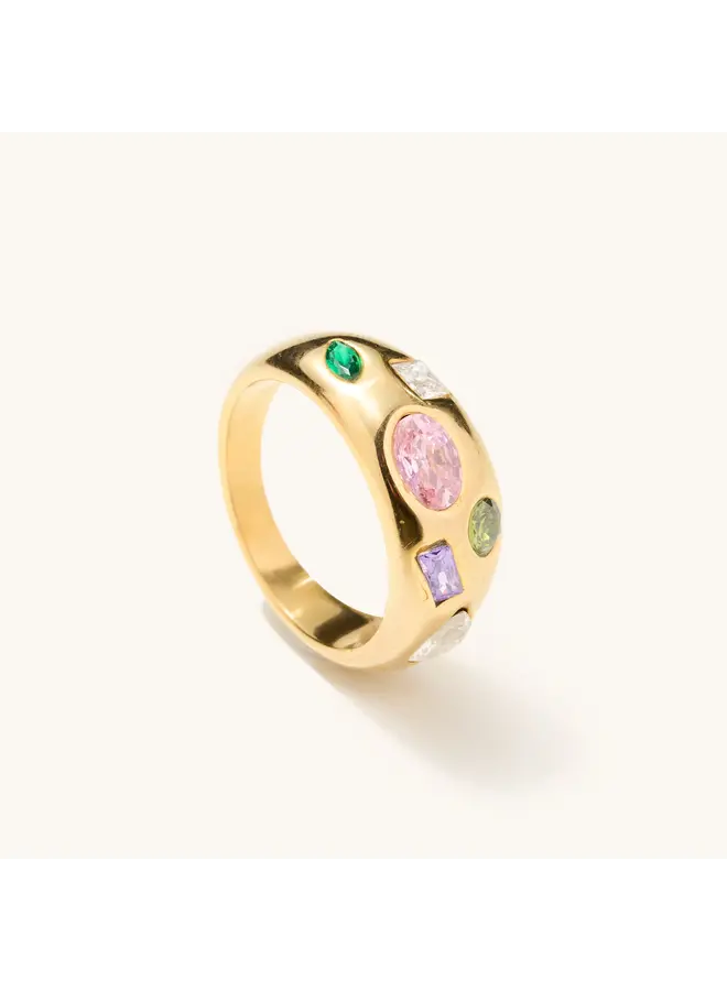 Lizzy Multi Gem Chunky Ring -