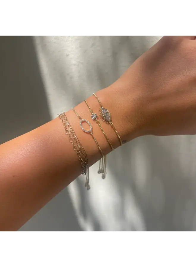 Ari Gold Slider Bracelets- Crystal Oval