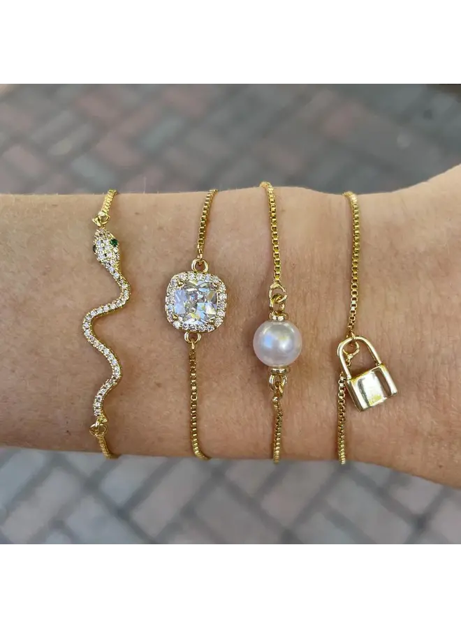 Presley Gold Snake Slider Bracelet