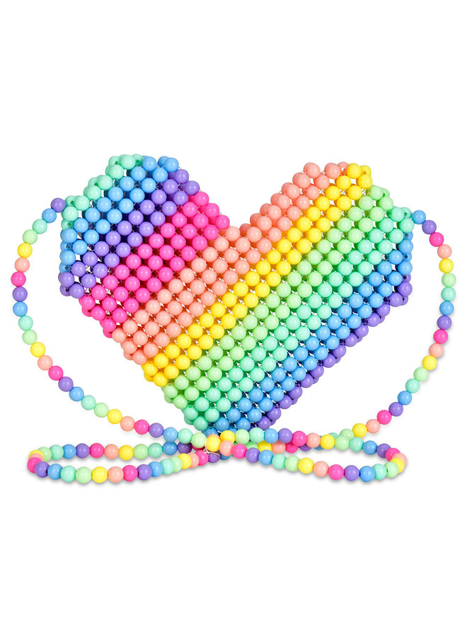 Color Block Beaded Bag