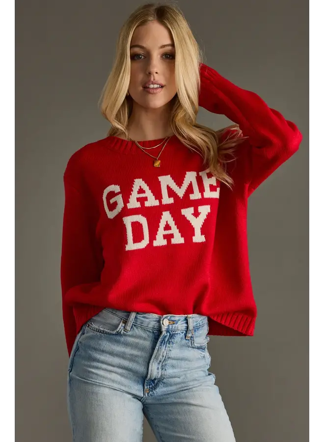 Red Game Day Sweater -