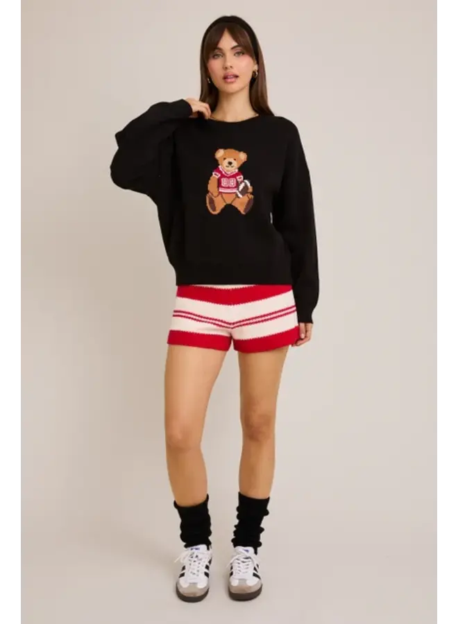 Game Day Teddy Bear Sweater - Black -