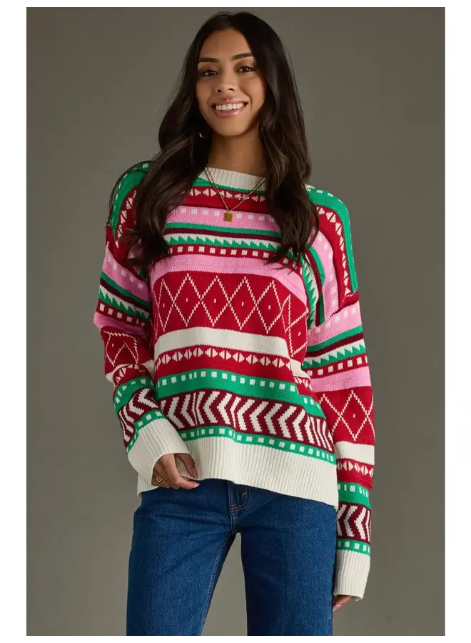 Multicolored Winter Sweater -