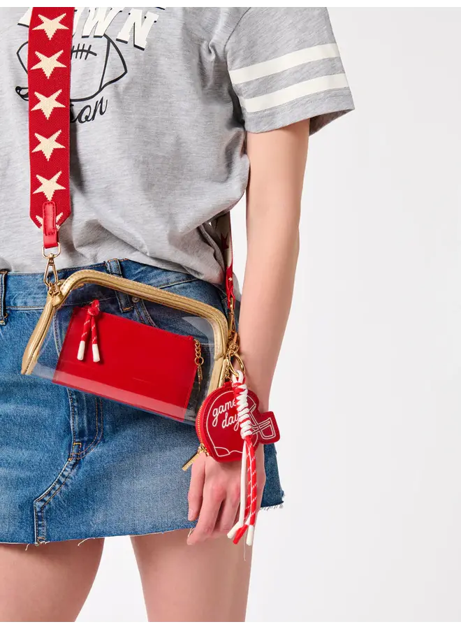 Helmet Bag Charm/Key Ring - Red