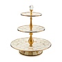 Mocha Check Enamel Three Tier Sweet Stand