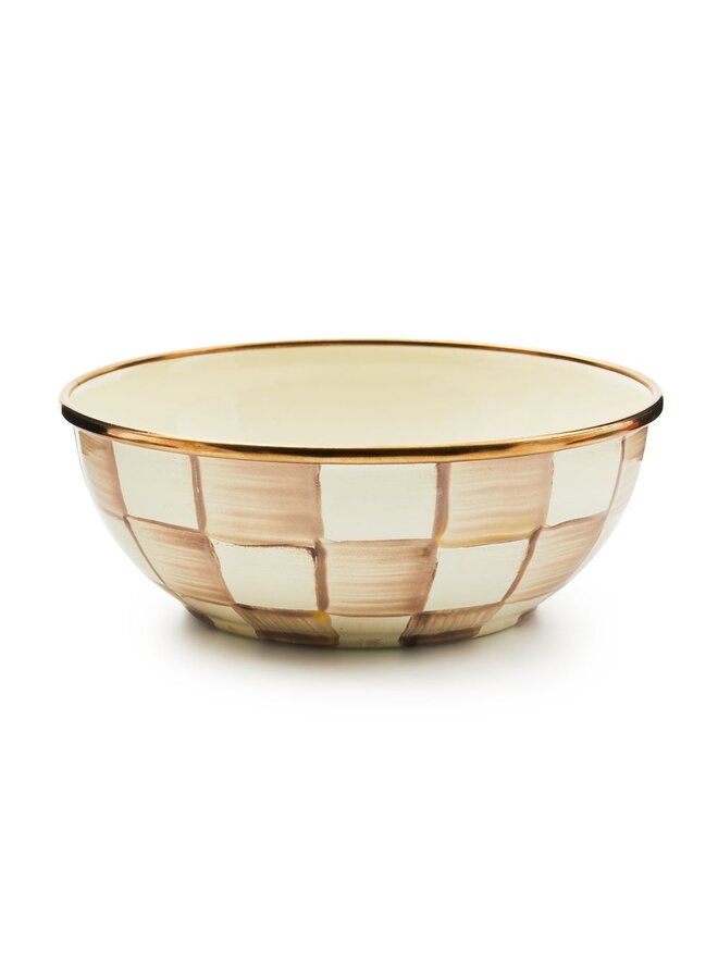 Mocha Check Enamel Everyday Bowl