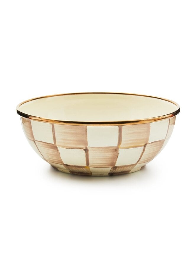 Mocha Check Everyday Bowl