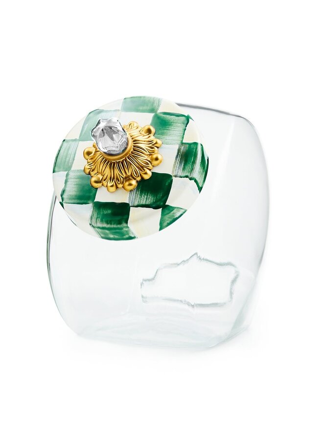 Sweets Jar with Emerald Check Lid