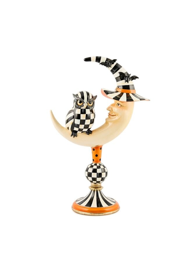 Courtly Owl On Moon Figure