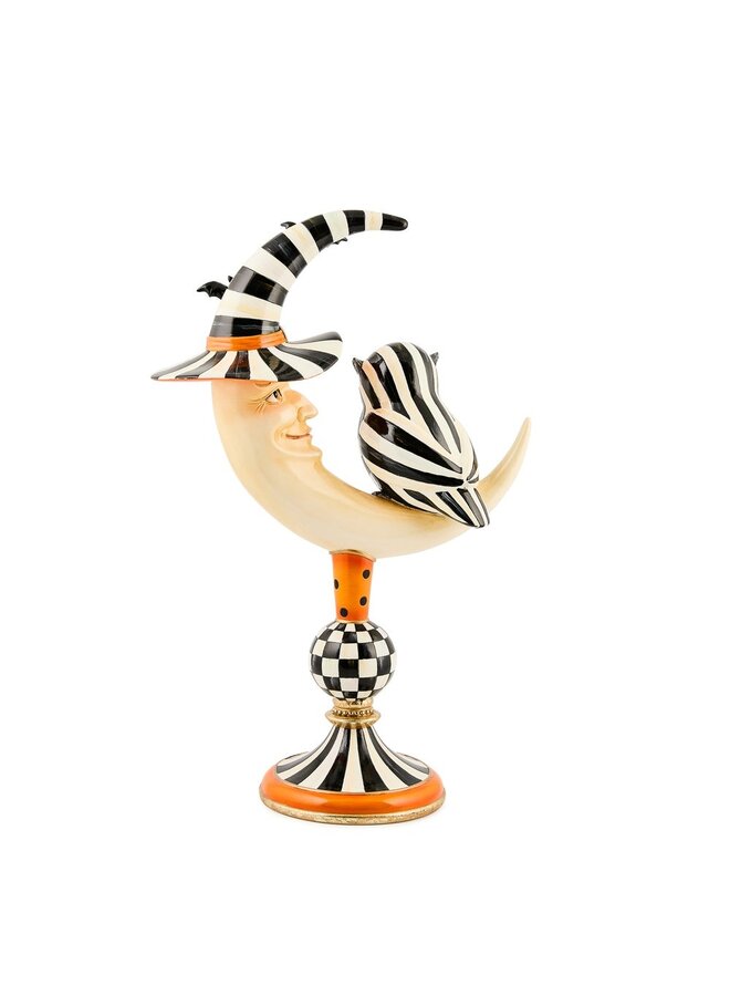 Courtly Owl On Moon Figure