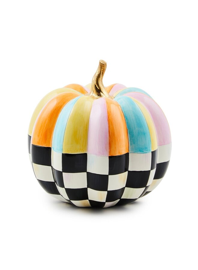 Cotton Candy Mini Check & Stripe Pumpkin