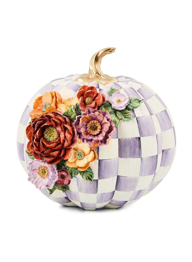 Violet Check Cascade Floral Pumpkin
