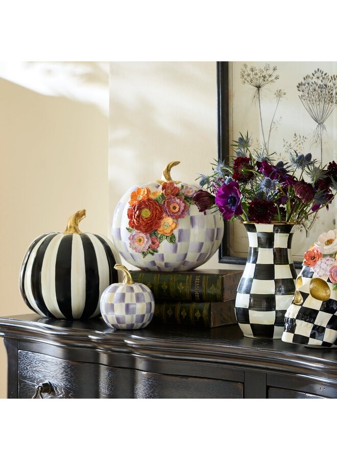 Violet Check Cascade Floral Pumpkin