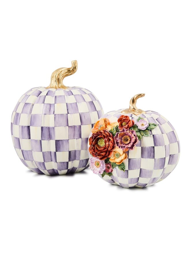 Violet Check Cascade Floral Pumpkin