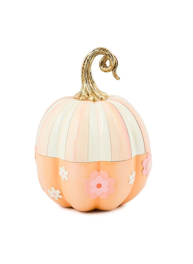 Rosy Stripe Flower Power Pumpkin