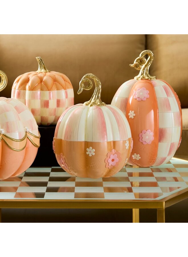 Rosy Stripe Flower Power Pumpkin
