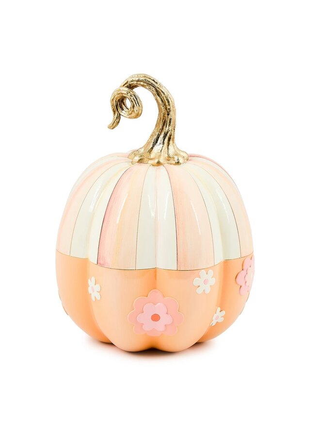 Rosy Stripe Flower Power Pumpkin
