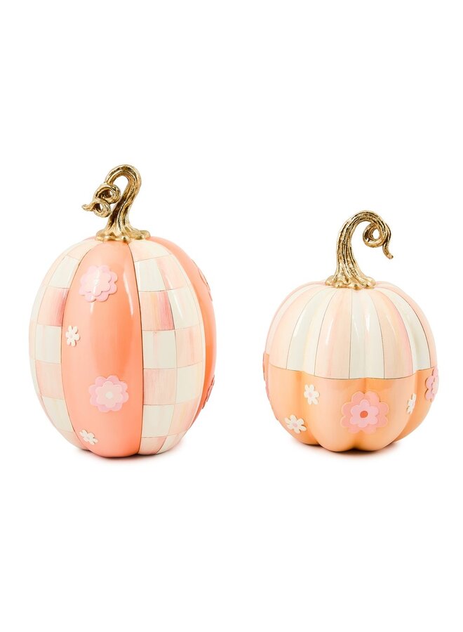 Rosy Stripe Flower Power Pumpkin