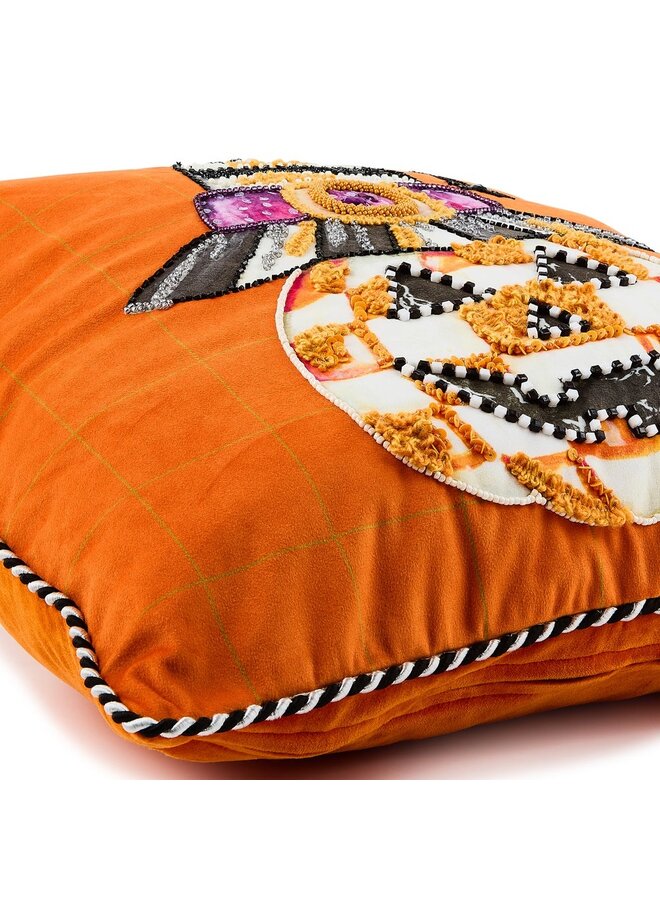 Jack O' Lantern in Hat Throw Pillow