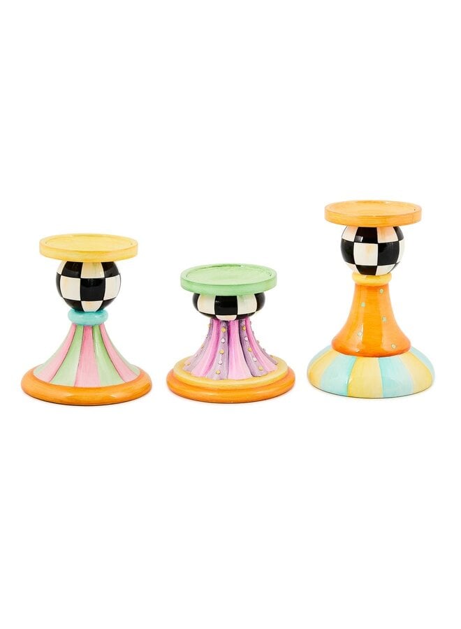 Trick or Treat Pillar Candle Holders, Set of 3