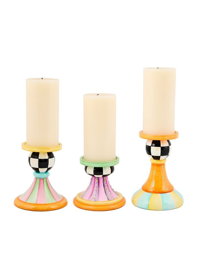 Trick or Treat Pillar Candle Holders, Set of 3