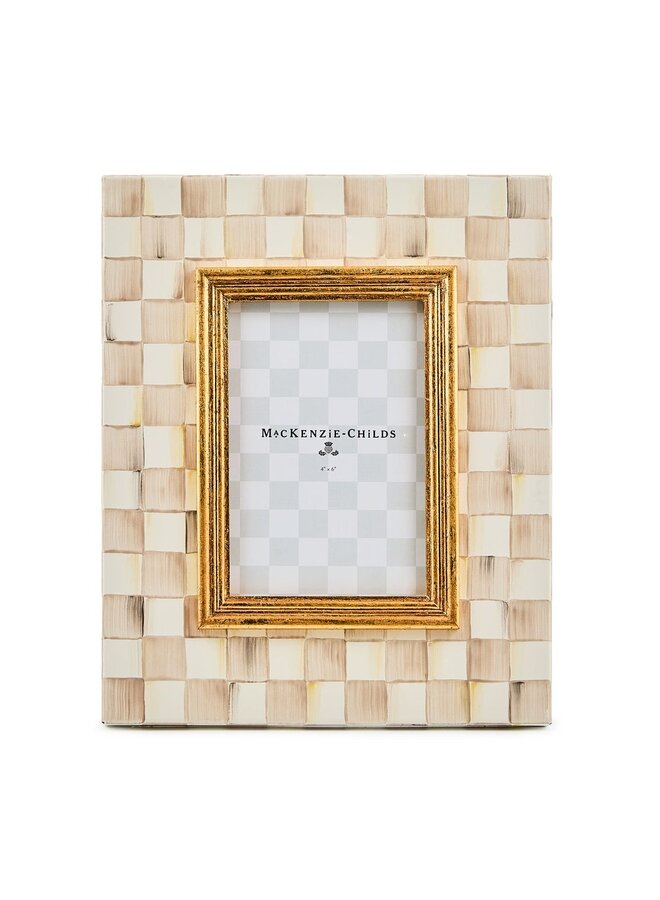 Mocha Check Enamel Frame - 4" x 6"