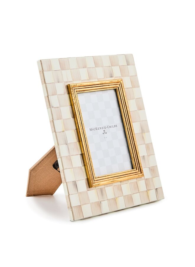 Mocha Check Enamel Frame - 4" x 6"