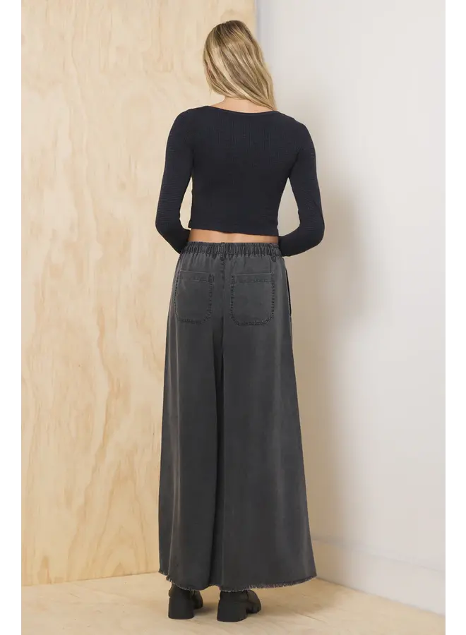 Tencel Wide Leg Pant - Charcoal -